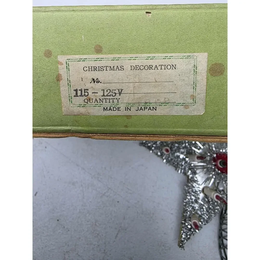 Mid Century Tree Topper Star Starburst Tinsel Does Not Light Up As Is